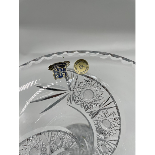 233 - Sklo Bohemia Hand cut crystal vase.