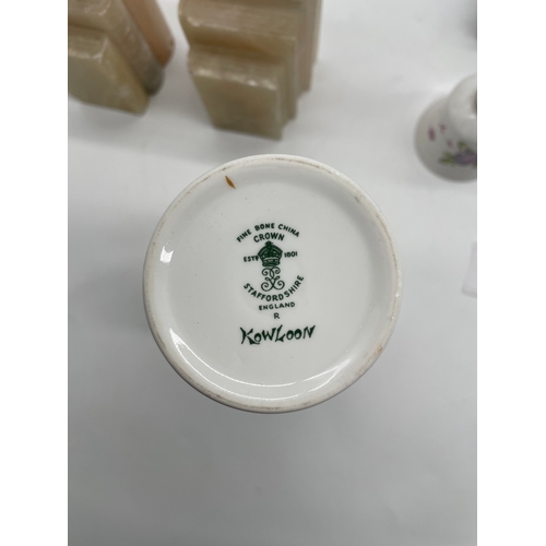 247 - A lot of miscellaneous ceramics/glassware and book ends