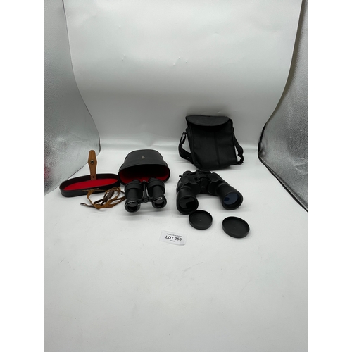 255 - Two pairs of Binoculars including Ross London
