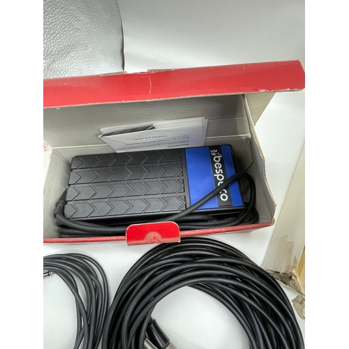 257 - A large collection of audio equipment and Leads including Microphones and stand.