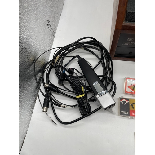 262 - Dynatron Ether stereo/Record player and speakers with wires/accessories