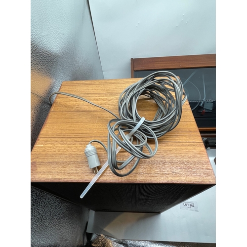 262 - Dynatron Ether stereo/Record player and speakers with wires/accessories