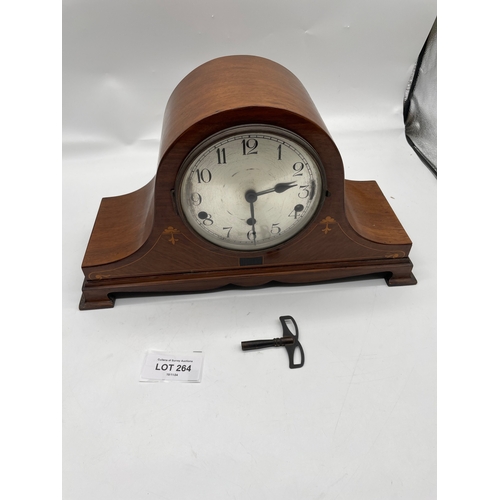 264 - Vintage German Haller Ornate inlaid mantle clock