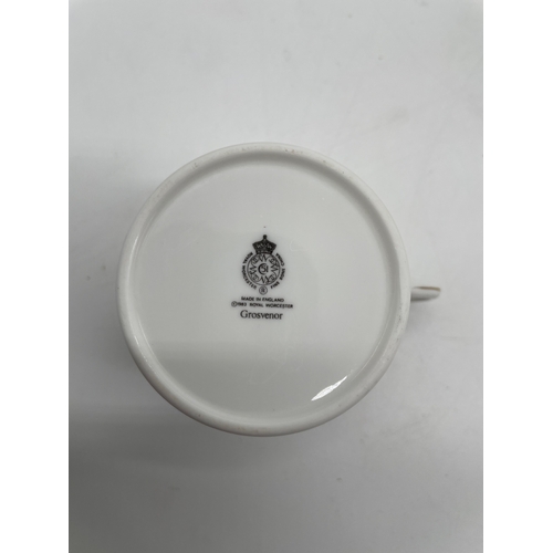 268 - Royal Worcester Grosvenor tea cups, saucers and plates