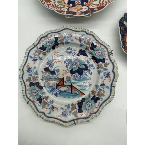 271 - A group of ceramic plates including antique Japanese Imari plates