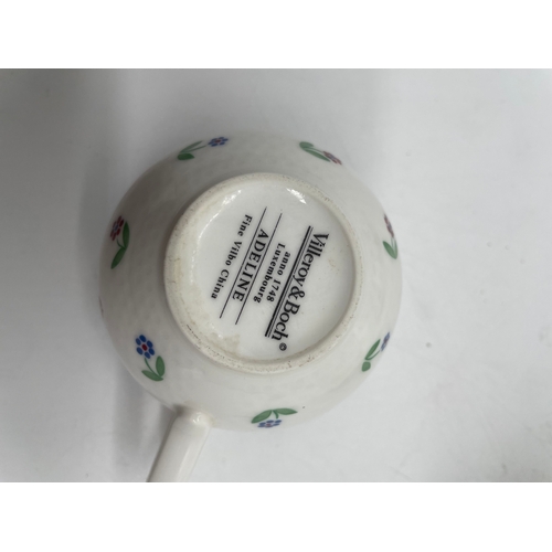 272 - Villeroy & Boch Adeline Cups and saucers with milk jug