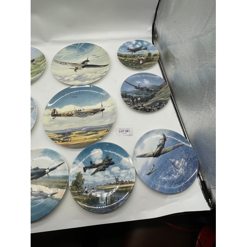 281 - Ten collectable Coalport and Limited edition Royal Doulton Plane plates