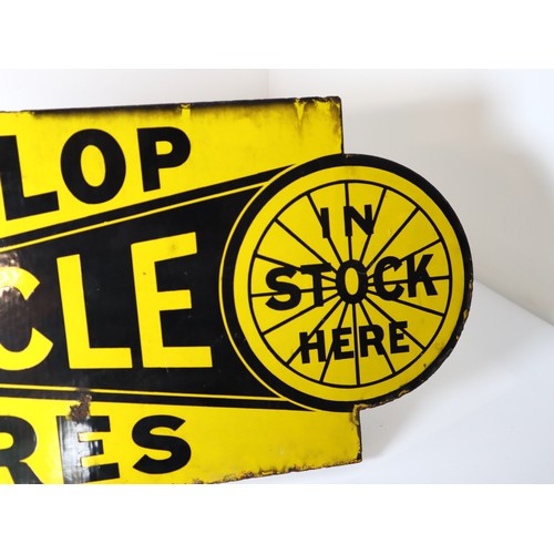 149 - 1920-30's Vintage Dunlop Cycle Tyres enamel advertising sign, Double sided & manufactured by Griffit... 