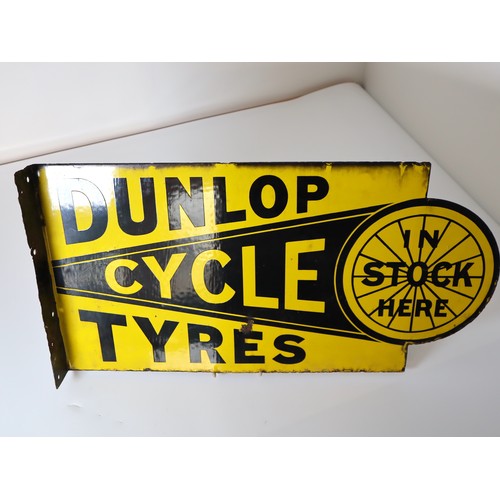 149 - 1920-30's Vintage Dunlop Cycle Tyres enamel advertising sign, Double sided & manufactured by Griffit... 