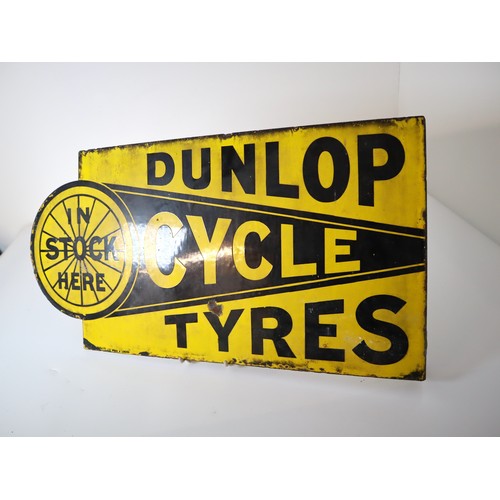 149 - 1920-30's Vintage Dunlop Cycle Tyres enamel advertising sign, Double sided & manufactured by Griffit... 