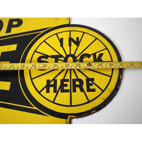 149 - 1920-30's Vintage Dunlop Cycle Tyres enamel advertising sign, Double sided & manufactured by Griffit... 