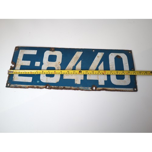 148 - Vintage Enamel Road Sign E-8440 Possibly American