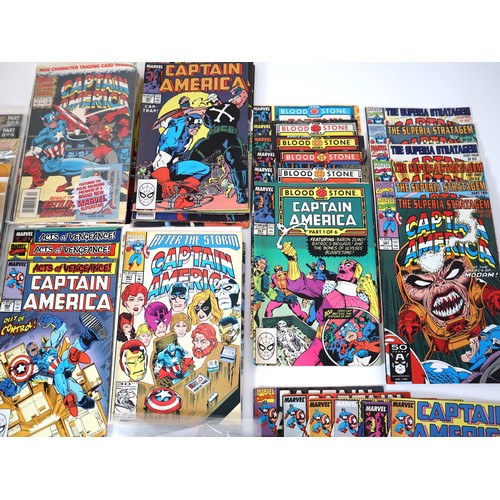 115 - Large collection of 1980-1990's Captain America Comics including story arcs Man & Wolf, The blood st... 