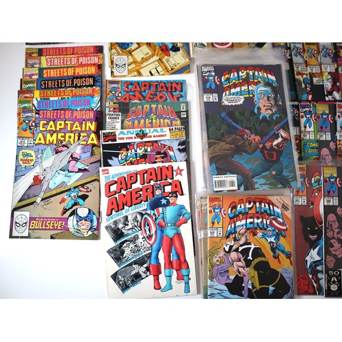 115 - Large collection of 1980-1990's Captain America Comics including story arcs Man & Wolf, The blood st... 