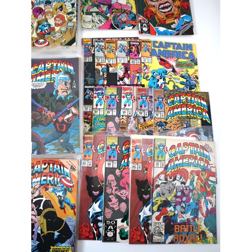 115 - Large collection of 1980-1990's Captain America Comics including story arcs Man & Wolf, The blood st... 