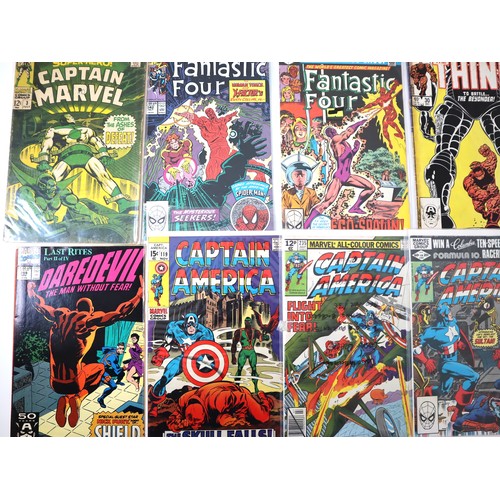 128 - Marvel Comics - Group of comics from 1960-1990's including Fantastic Four, Captain Marvel, Captain A... 