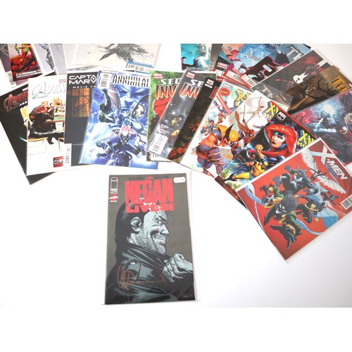 136 - Marvel Comics - Group of various runs including Thor, Infinity, X-Men + Signed Negan Lives by Charli... 