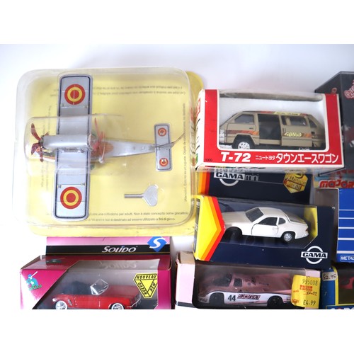 154 - Group of boxed Corgi, Gama, Solido, Quartzo + Japanese models cars / racing / transport vehicles fro... 