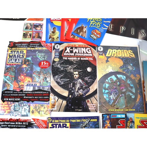 162 - Collection of Star Wars Weekly Magazines some complete with Topps Trading Cards , Comics, Poster , S... 