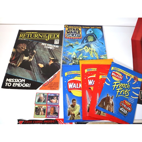 162 - Collection of Star Wars Weekly Magazines some complete with Topps Trading Cards , Comics, Poster , S... 