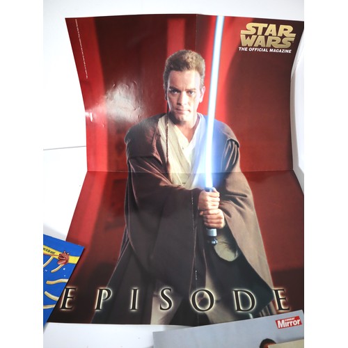 162 - Collection of Star Wars Weekly Magazines some complete with Topps Trading Cards , Comics, Poster , S... 