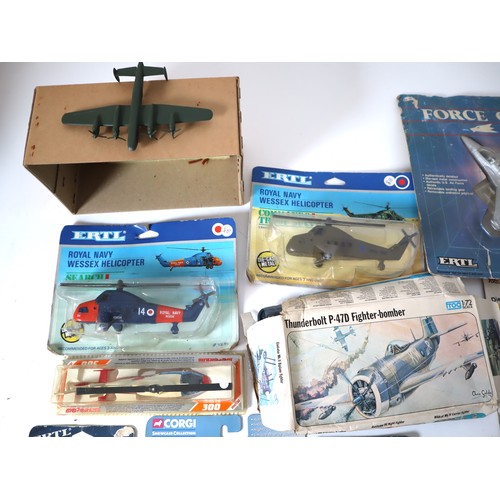 165 - A group of 1980-90's metal and plastic model aircraft from Ertl, Corgi, Majorette + others
