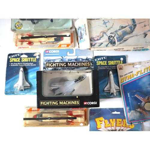 165 - A group of 1980-90's metal and plastic model aircraft from Ertl, Corgi, Majorette + others