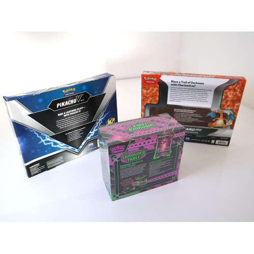 171 - Pokemon TCG : Sealed Pikachu V Box, Charizard ex Premium Collection Box + Shrouded Fable ETB