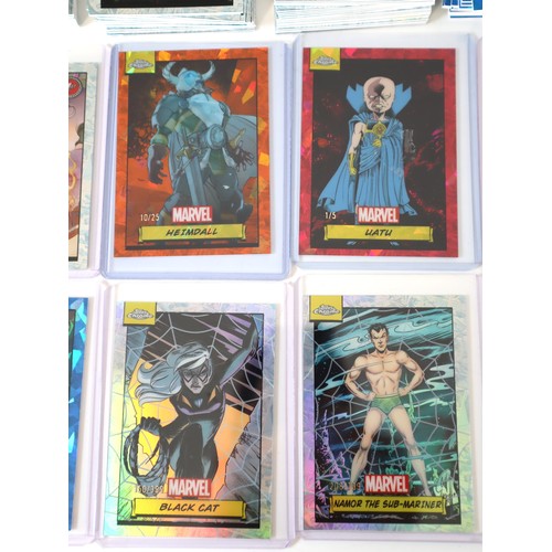 173 - Topps Chrome Marvel TCG : Various cards from series including numbered parallel cards 19/39 Moon Kni... 