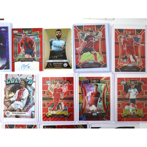175 - Panini Select & Topps Chrome Football Sport Cards including autographed Hristo Stoichkov FC Barcelon... 