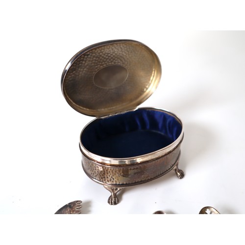 183 - A quantity of mainly Georgian and Victorian Sterling Silver tea spoons and lidded case, Silver sugar... 