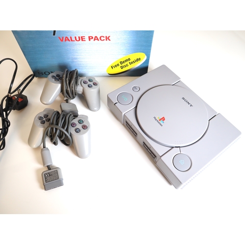 34 - Playstation One Console + 2 controllers in original box