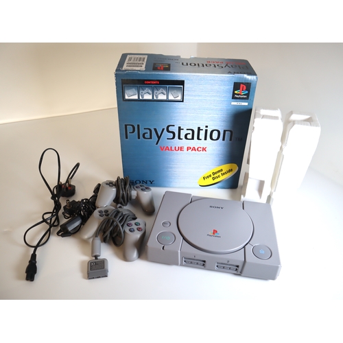 34 - Playstation One Console + 2 controllers in original box