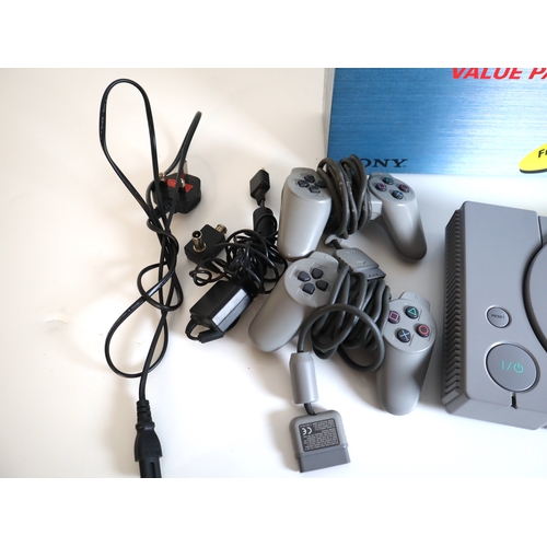 34 - Playstation One Console + 2 controllers in original box