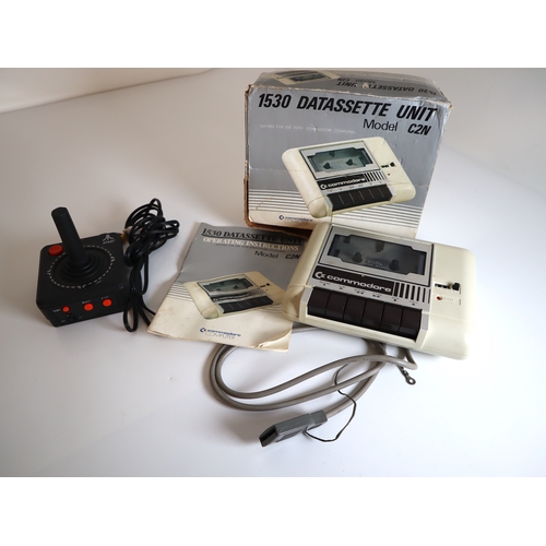 48 - Commodore 1530 Datassette Unit Model C2N in box with instructions & cable + Atari Joy Stick Controll... 