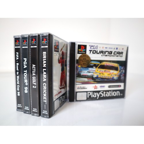 59 - 5 x Playstation One Sports Games including TOCA, Brain Lara Cricket, Actua Golf 2, PGA Tour 98, FIFA... 