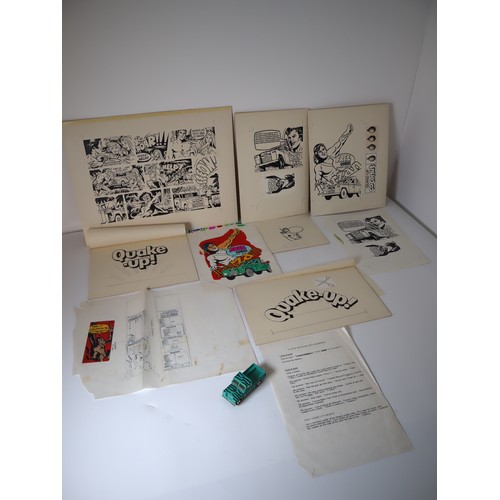 1 - A rare opportunity -  Original artist drafts for Tarzan Quake Up Jeep Promotion from 1975 including ... 