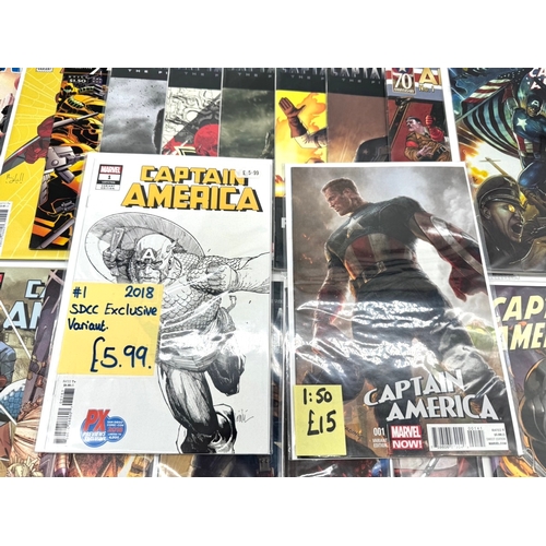 139 - Marvel Comics - A group of Captain America Comics including variants / SDCC Exclusives