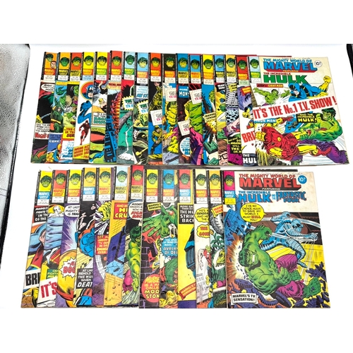 142 - A group of 30 1970's The Mighty World of Marvel featuring Incredible Hulk Issues 273, 298, 299, 300,... 