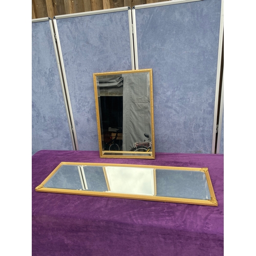 698 - Two rectangular gilt framed mirrors