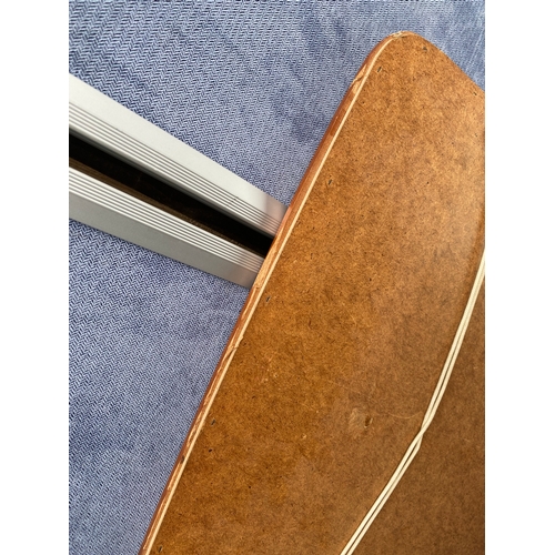 700 - Two mid century teak Bevelled edge mirrors.