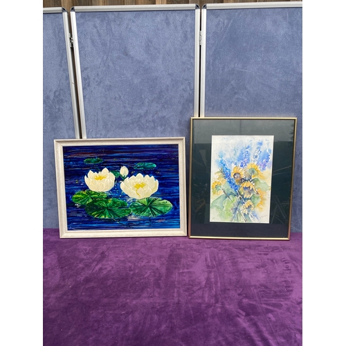 714 - Two floral inspired signed paintings