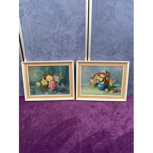 731 - Two Original unsigned Still life Oil paintings