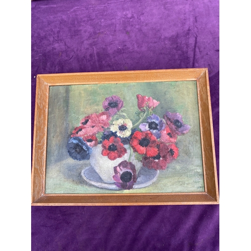 732 - Two wooden framed original unsigned Still life Oil paintings