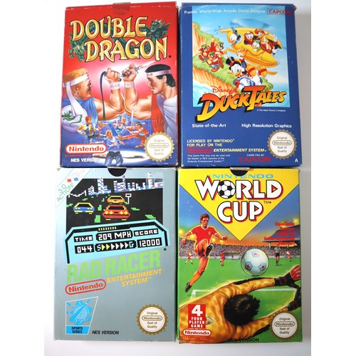 65 - Boxed Nintendo NES Games included World Cup, Rad Racer with 3D galsses, Disney Duck Tales, Double Dr... 