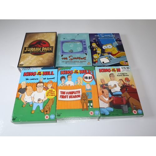 Sealed Jurassic Park, The Simpsons & King of the Hill DVD's