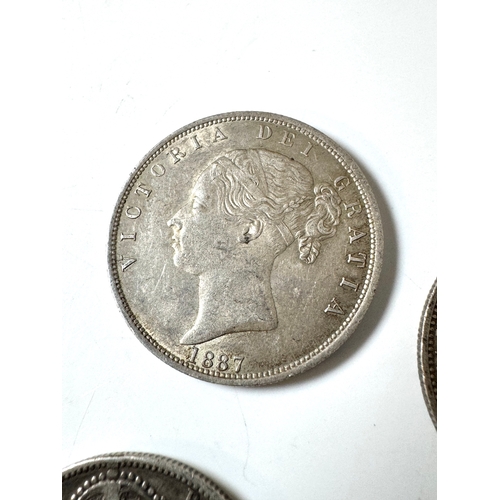 84 - 1887 Young Head, 1888, 1889, 1891, 1893, 1897 Queen Victoria Silver Half Crowns