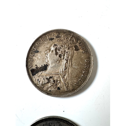 84 - 1887 Young Head, 1888, 1889, 1891, 1893, 1897 Queen Victoria Silver Half Crowns