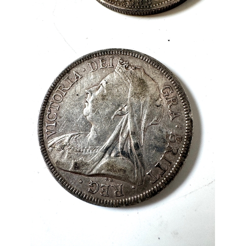 84 - 1887 Young Head, 1888, 1889, 1891, 1893, 1897 Queen Victoria Silver Half Crowns