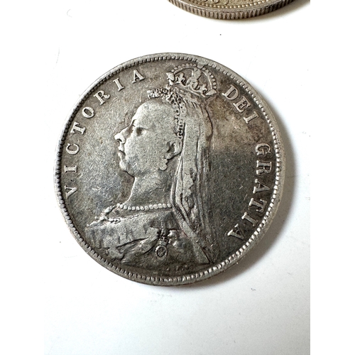 84 - 1887 Young Head, 1888, 1889, 1891, 1893, 1897 Queen Victoria Silver Half Crowns